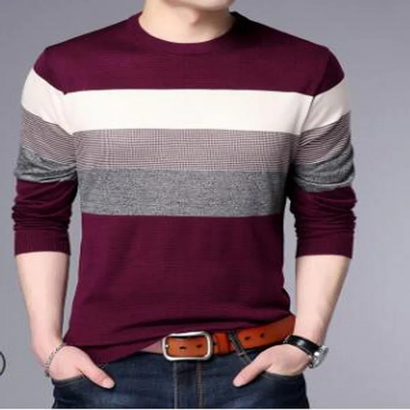 2018 Men's sweaters long-sleeved sweater Korean Slim youth men's sweater crew neck Spring and Autumn Pullover