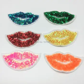 

20pcs Mixed Lip Sequins Patches Repairing Clothes T-Shirt Patch DIY Clothing Decoration Embroidered Badge Stickers