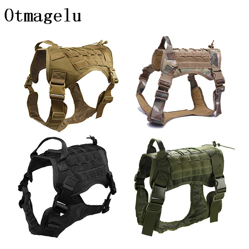 Nylon Pet Dog Vest Harness Sets Outdoor Tactical Training Dog Clothes For Medium Big Hunting Dog Pitbull Bull Terrier Rottweiler12