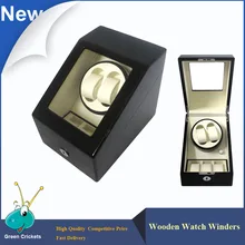 2016 Последней Моде Доль Канал Автоматического Смотреть Winder, 5 Режимов 3 Box Дело Замки Черные Деревянные Часы Шпм