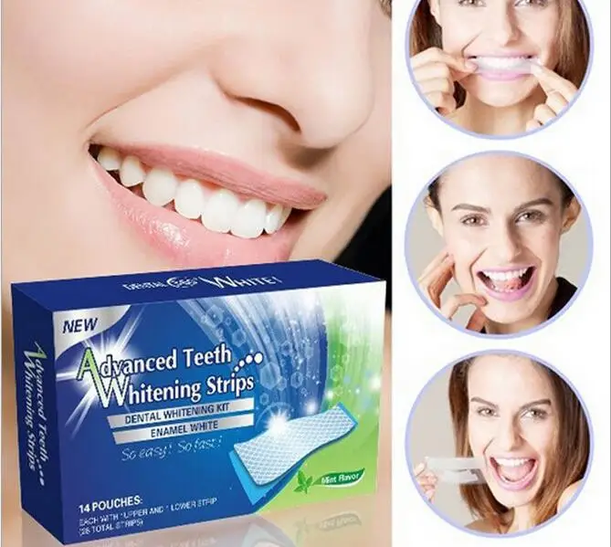 1 box 14 Pouches Advanced Teeth Whitening Strips 3D Ultra Gel Bleaching