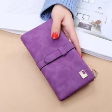 Новинка, Женский Длинный кошелек с эффектом потертости, Ретро кошелек, мульти-карта, кошелек, монетница, зажимы для денег, высокое качество, pu, знаменитый i-clip кошелек