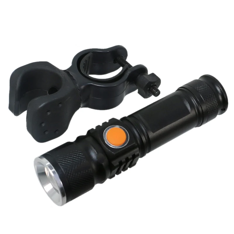 Excellent USB Bike Light Front LED torch Bicycle Alarm Taillight Waterproof Built-in Battery Headlight 1