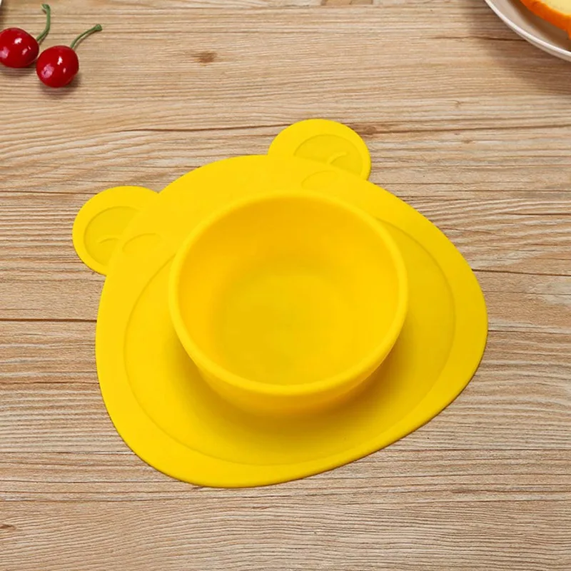 Противоскользящая силиконовая присоска тарелка детская посуда с коврик плотная салфетка на стол фиксированная Нескользящая подставка - Цвет: YW