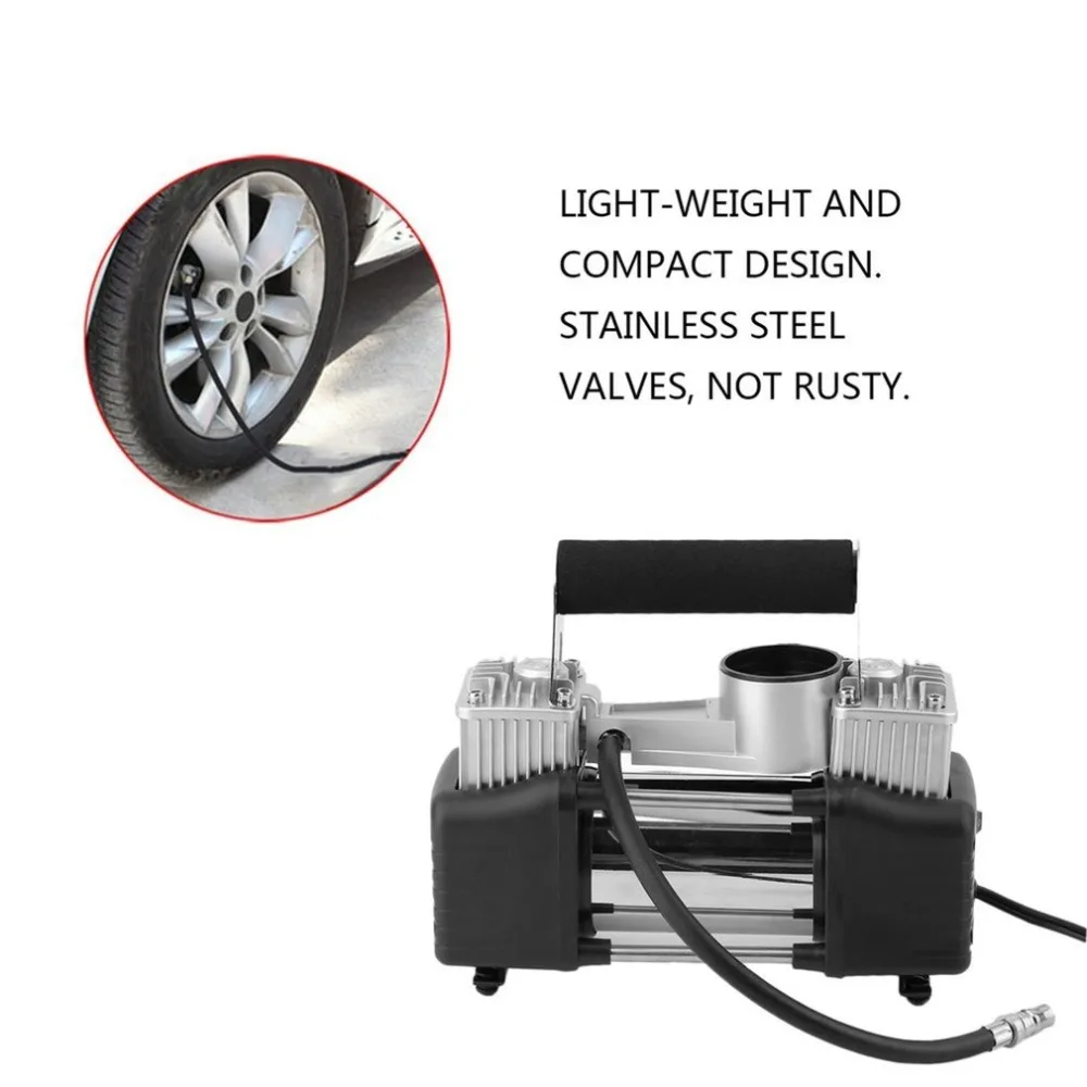 

Auto Air Compressor 12V Portable Super Flow Car Tire Tyre Inflator Metal Vehicle Electric Pump Air Compressor Heavy Duty Set