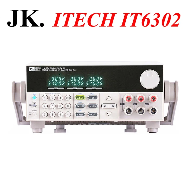 

Power Adapter Authentic ITECH IT6302 3 Channels Programmable DC Switching Power Supply 30V/3A/90W*2CH and 5V/3A/15W*1CH