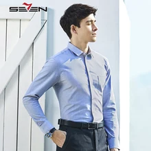 Seven7 Фирменная Новинка бренд мужские льняные рубашки повседневное с длинным рукавом Твердые Винтаж Camisa мужской Slim fit демисезонный плюс размеры