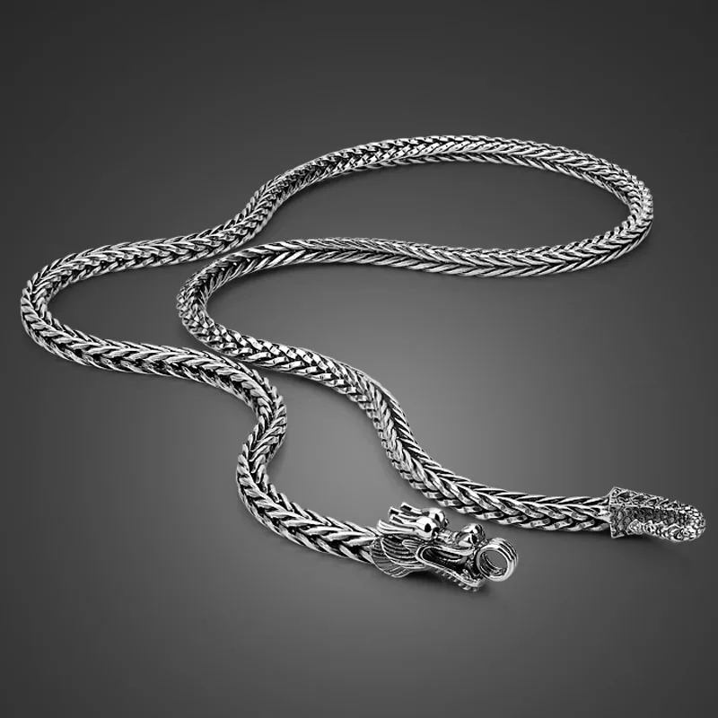 dargon necklace pendant 925 Sterling silver men silver chain fashion