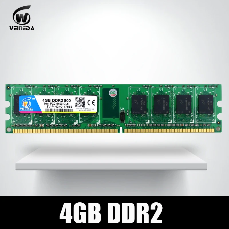 

VEINEDA Memory Ram ddr2 8gb 2x4gb ddr2 800Mhz for intel and amd mobo support memoria 8gb ram ddr 2 800 PC2-6400