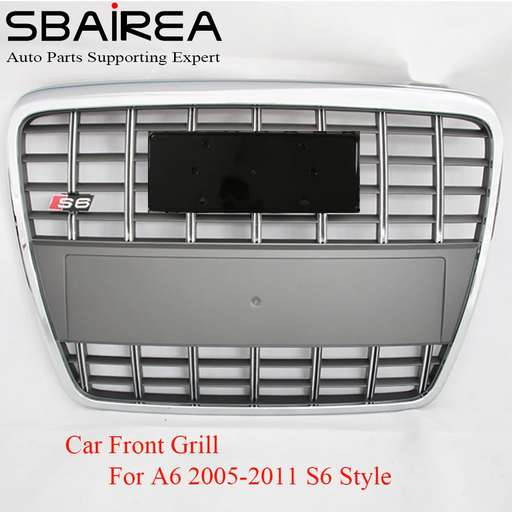 

SBAIREA Car Racing Grill for grade do carro A6 Styling C6 2005-2011 S6 Style autogrill ABS Car Front Grill parrilla del coche