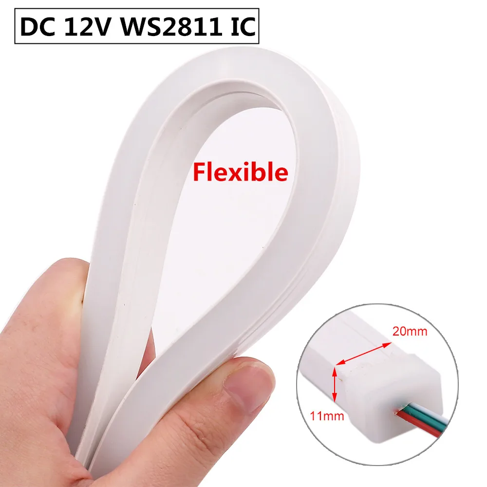 12 В WS2811 IC RGB неоновая полоса полноцветная 5050 светодиодная светильник аемая