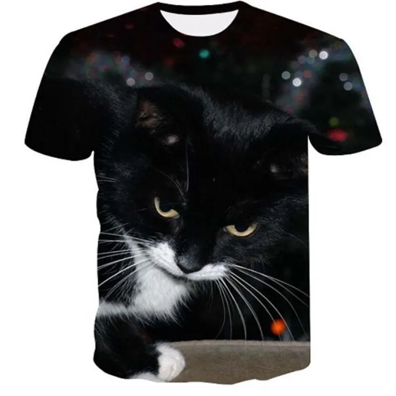 

New Fashion 2019 Short Sleeve 3D Print Animal Cute Cat Funny T Shirts Man Harajuku Tees Comnfortable A casual short-sleeved 5xl