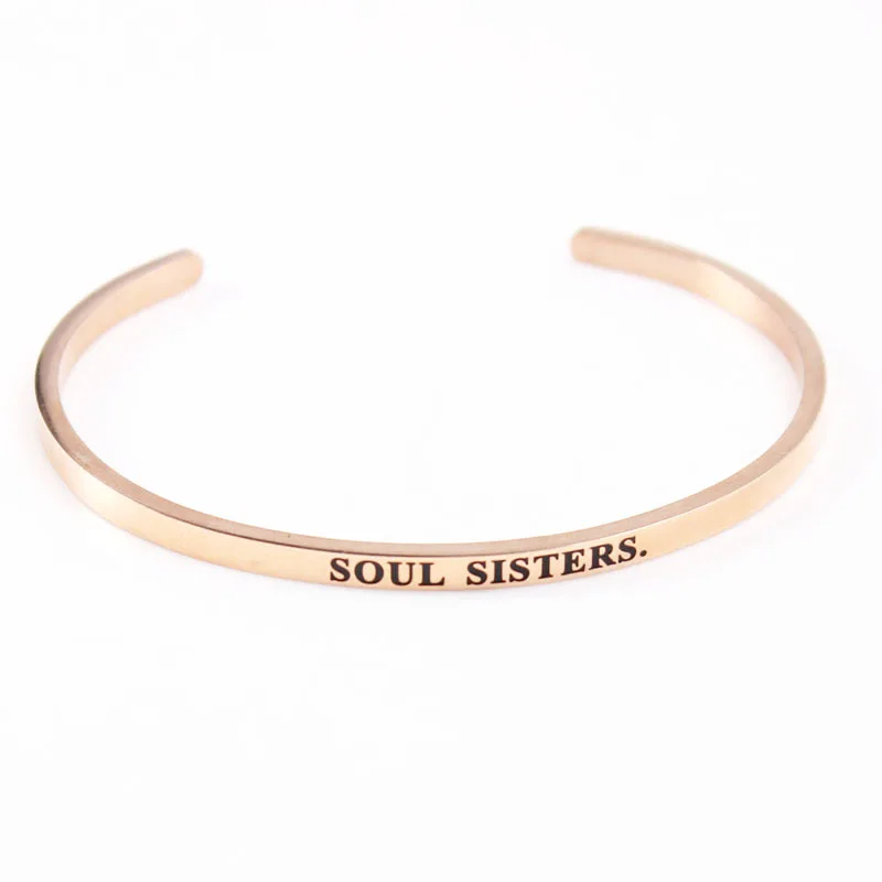 Soul sister браслет из нержавеющей стали с гравировкой положительная вдохновляющая