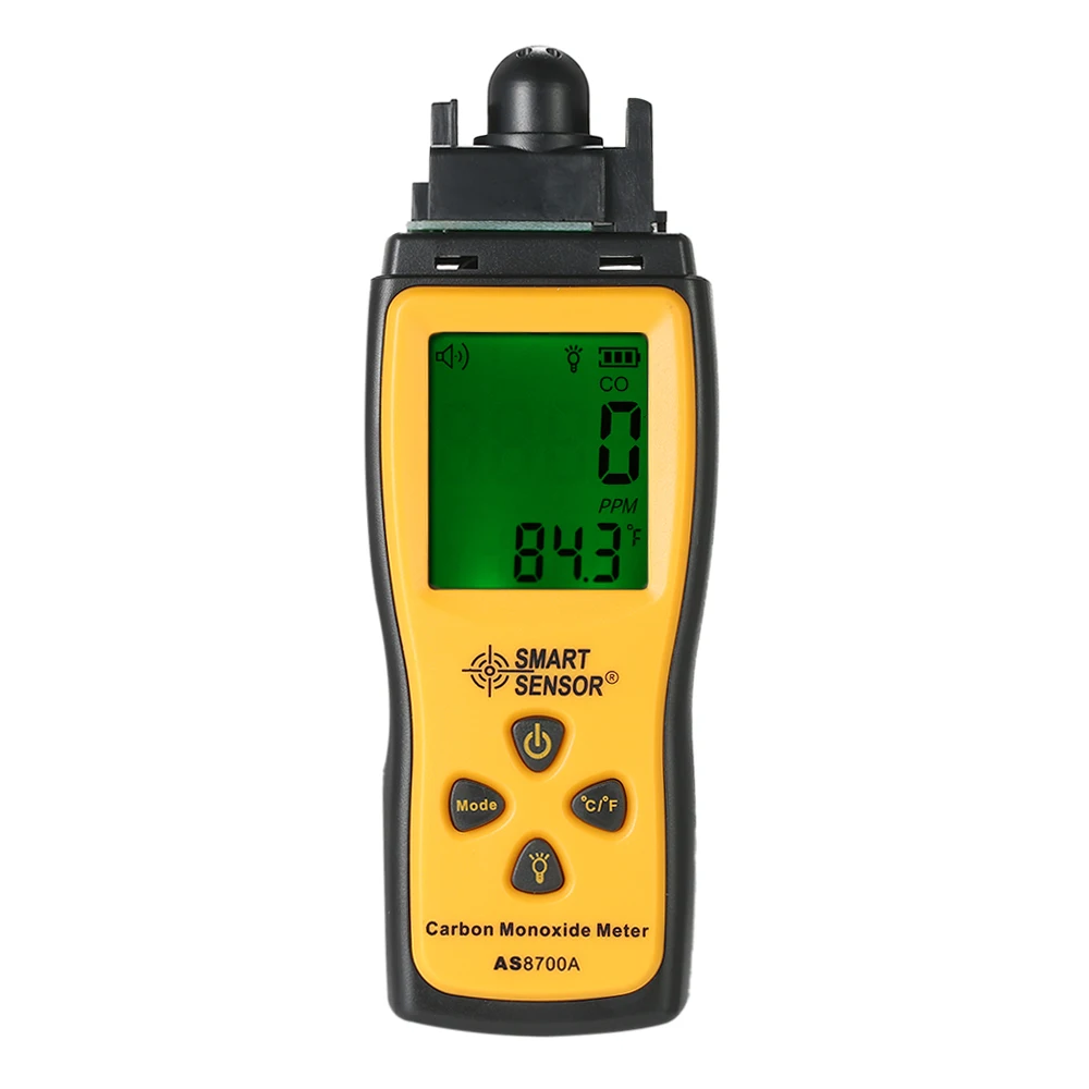 

SMART SENSOR Handheld Carbon Monoxide Meter High Precision CO Gas Tester Monitor Detector Gauge LCD Display Sound Light Alarm