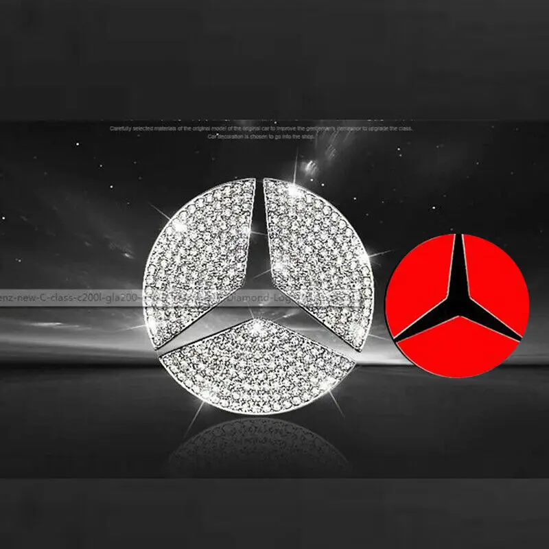 Автомобильная Передняя сетка Алмазный логотип bling наклейка для Mercedes-Benz c-класс c200l gla200 e300l