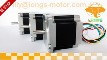 

EU&DE Free! NO TAX! LONGS 3PCS Stepper Motor Nema23 185oz-in 2.0A 6Lead DUAL SHAFT 57BYGH 23HS6620B for CNC mill kit