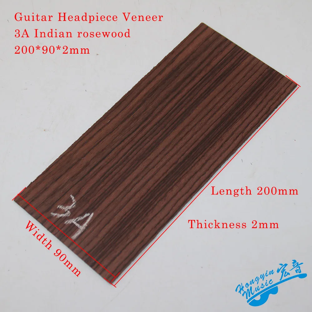 

2 Pcs Guitar Headpiece Veneer High Quality Handmade Wood Guitar Accessories ROSEWOOD Ebony Khaya