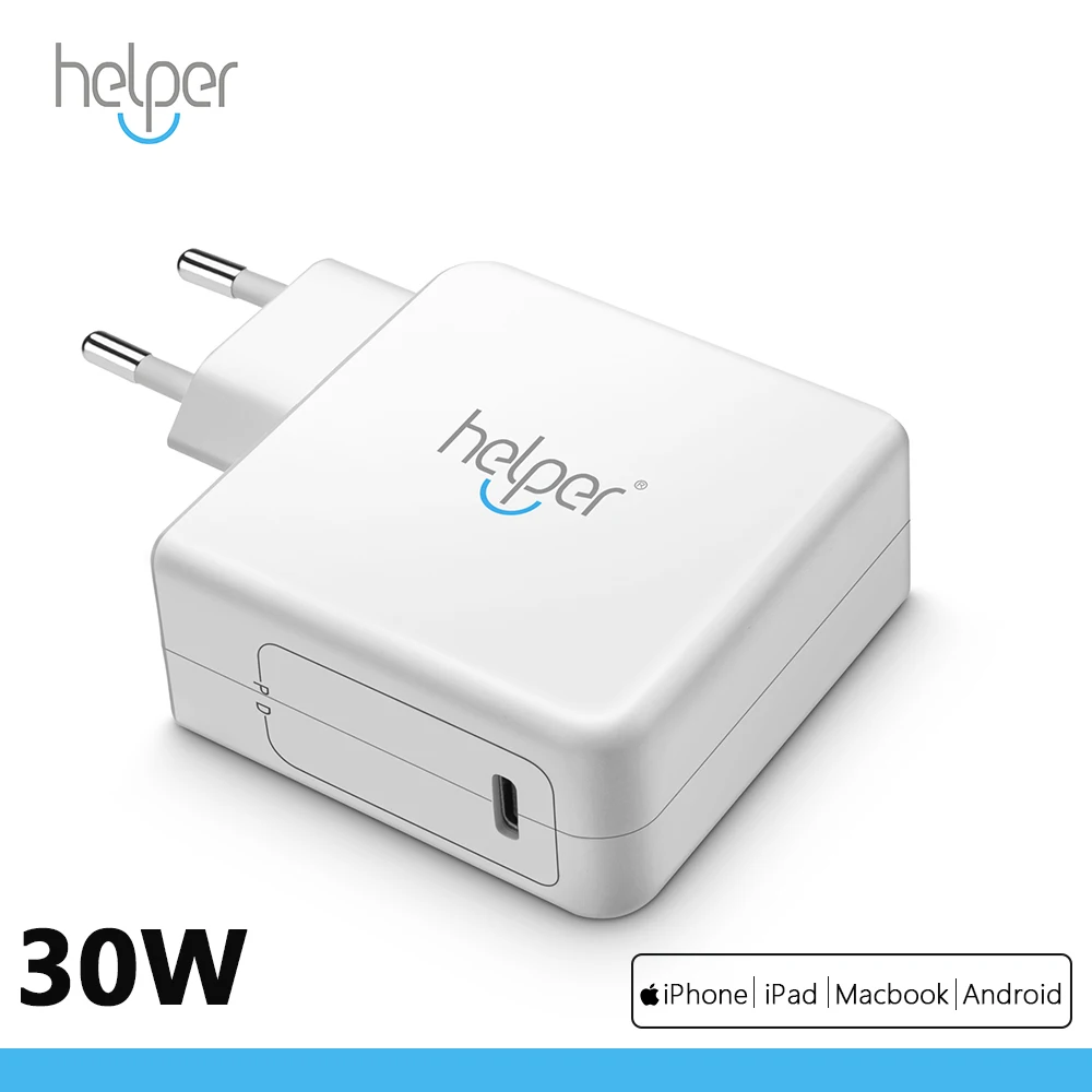  USB Type C Wall Charger 30W with Power Delivery PD 3.0 for MacBook 12''  i Pad Pro 2018 i Phone XS/