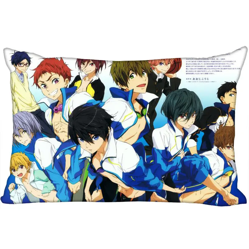 

Custom Free Swim Club New Arrival Rectangle Anime Pillowcases Zipper Custom Pillow Cover Wedding Decorative Christmas Gift