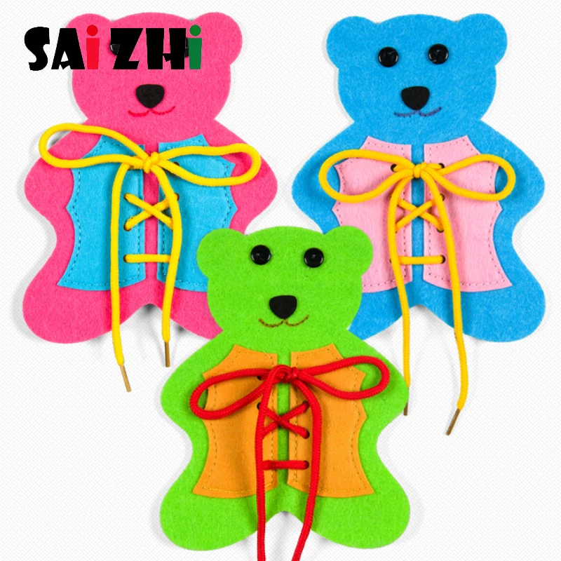 Saizhi милые Мультяшные медведи, одежда игрушки, головоломка, дошкольное образование, Обучающие подарки, игрушки для детей, SZ3627