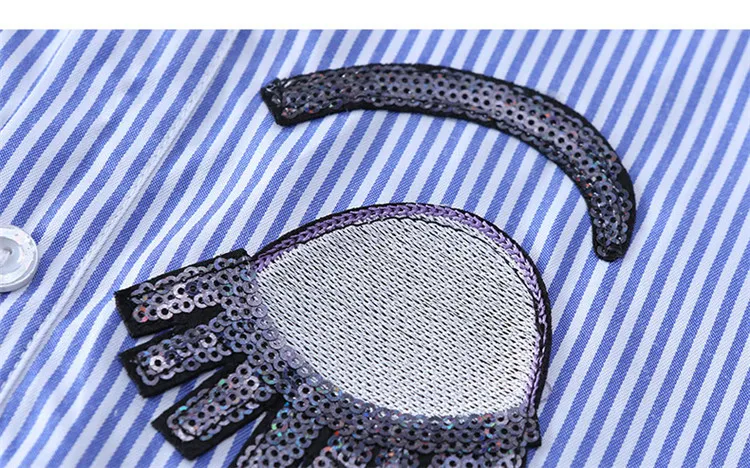 3-12 y kids girls shirts spring autumn girl long sleeve shirt school clothes stripe sequins eye 12 years children clothing top (11)