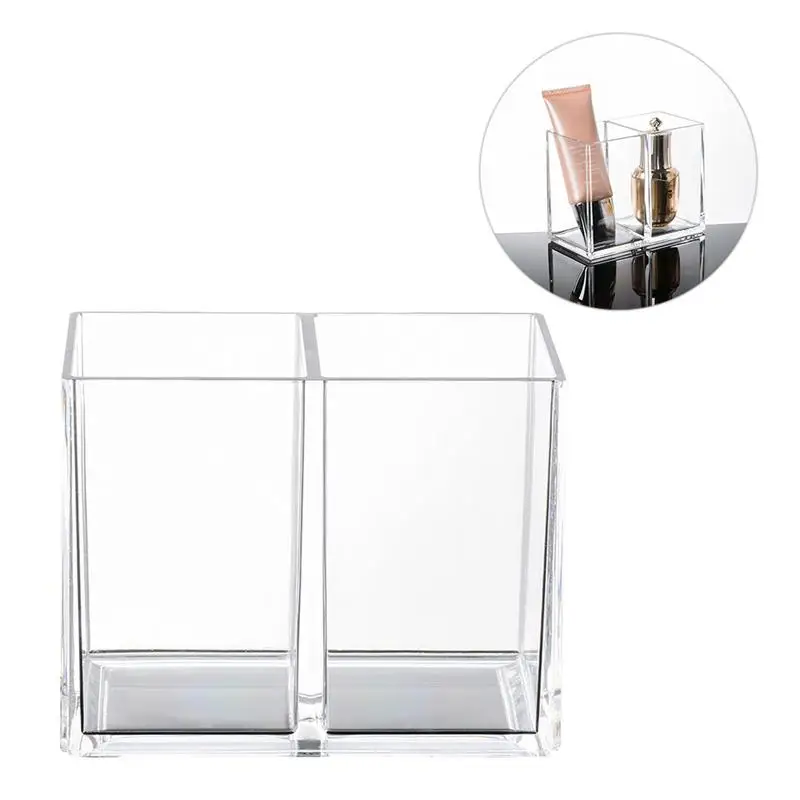 

2 Grid Makeup Brush Holder Cosmetic Container Display Rack For Brush Makeup Eyebrow Pencil Barrel