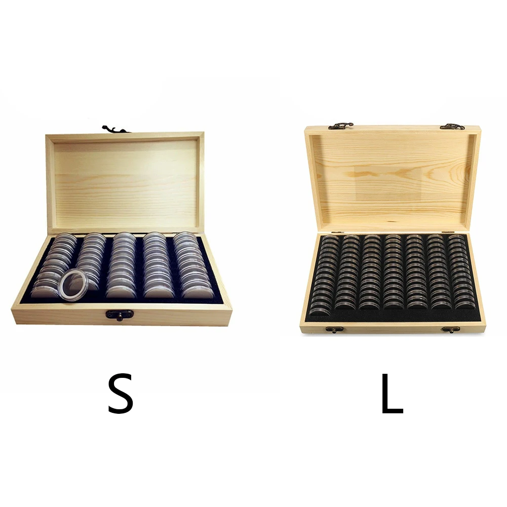 Универсальный коллекционный чехол антиоксидантный Регулируемый контейнер памятные капсулы домашний ящик для хранения монет простой деревянный дисплей