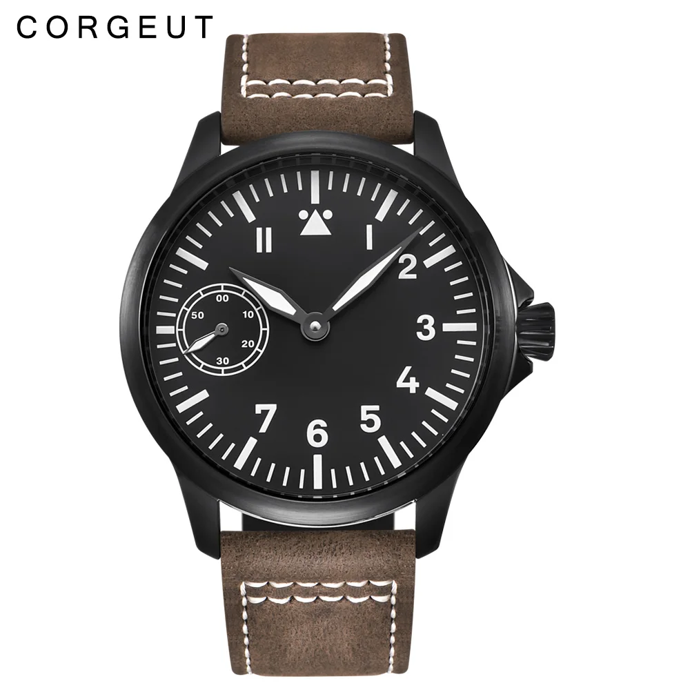 Роскошные брендовые механические мужские часы Corgeut 17 Jewels Seagull 6497 механические часы с ручным заводом светящиеся мужские наручные часы