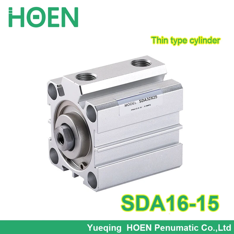 

SDA16*15 Airtac type SDA series Pneumatic Compact Cylinder 16mm Bore 15mm Stroke Double Action Aluminum Alloy SDA16-15