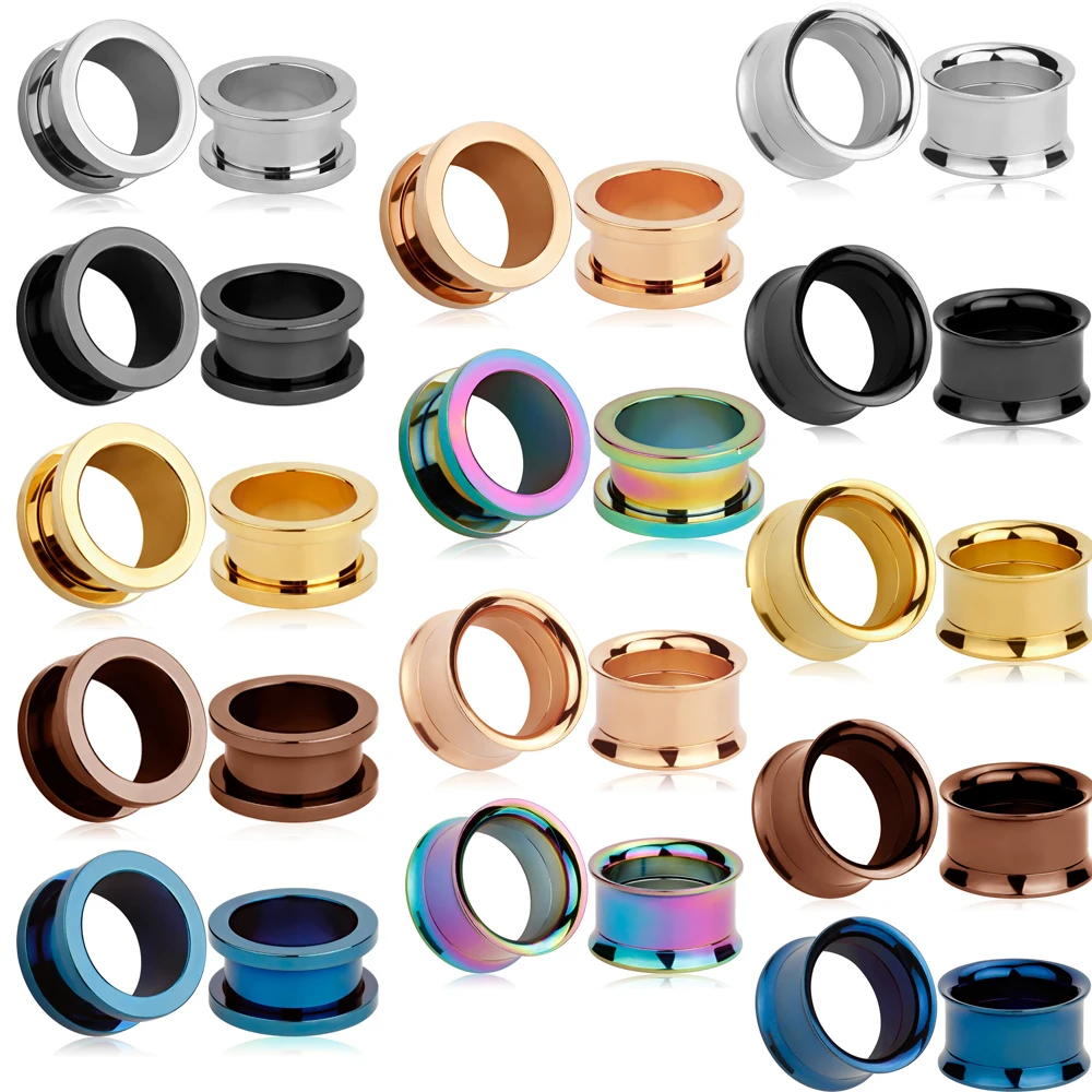 Kubooz piercing stainless steel tunnels matched plugs screw piercing