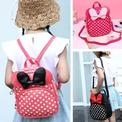 Новая детская сумка из искусственной кожи для детского сада, детские школьные сумки с рисунком Минни, рюкзак с Минни, водонепроницаемые