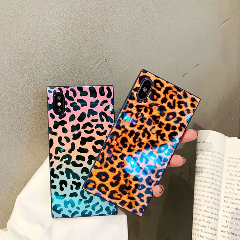 

Laser Leopard Phone Case for iPhone XS Max XS XR X All-inclusive Wave Point Anti-fall Soft Shell for iphone 6 6s 7 8 Plus COver