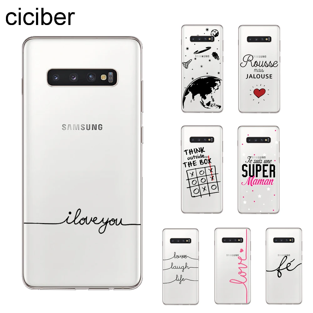 

ciciber French Love Amor Cover For Samsung Galaxy S9 S8 S7 S6 S10 S10e S10+ Edge Plus S5 Mini Phone Cases Soft TPU Coque Capa