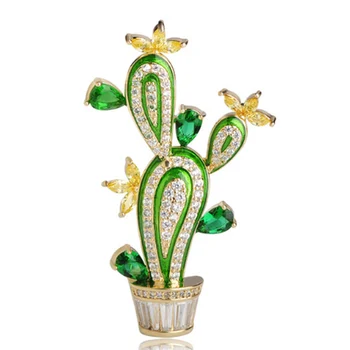 

Zlxgirl copper Shape Plant Flower Brooches For Women Men Cubic Zircon Wedding Party Jewelry Hijab Pins Clothes Suit Accessories