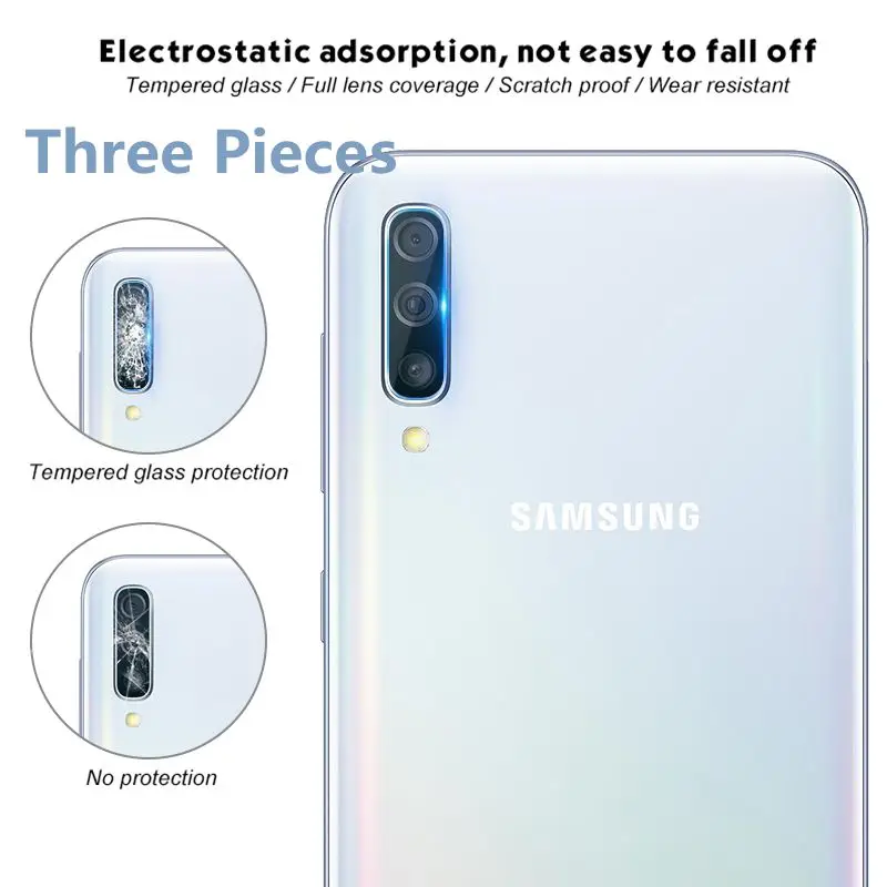

3PCS For Samsung Galaxy A50 A30 A70 A20E A8S A9S A8 A9 Star Lite Three pieces Camera Lens Screen Protector Film Protection Glass
