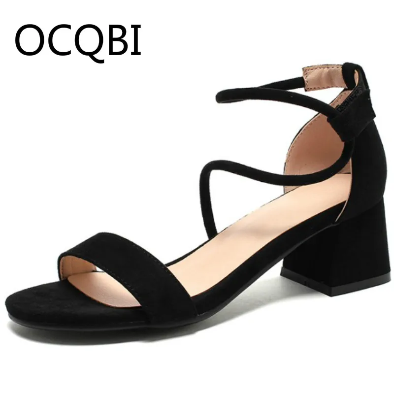 

Womens Block Square Heel Concise Sandal Shoes Summer Single Strap Sandals Street Shoes Women Shoes Plus Sz 33 Easy Spirit Shoes
