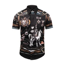 Правда гуляка kings воин Верховая рубашки с коротким рукавом мужчины вообще медаль блузка классический ретро значок солдата рубашки топ с прозрачной рубашкой