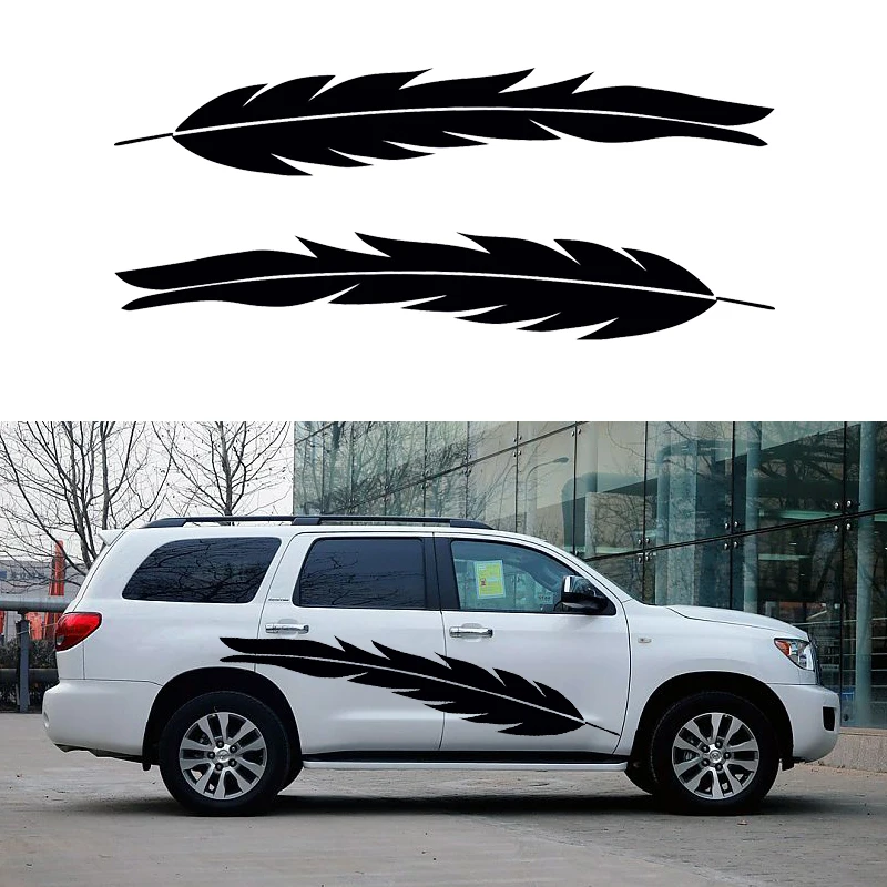 car styling Running 2 X Long Bird Feathers Floating Free Life Art Car