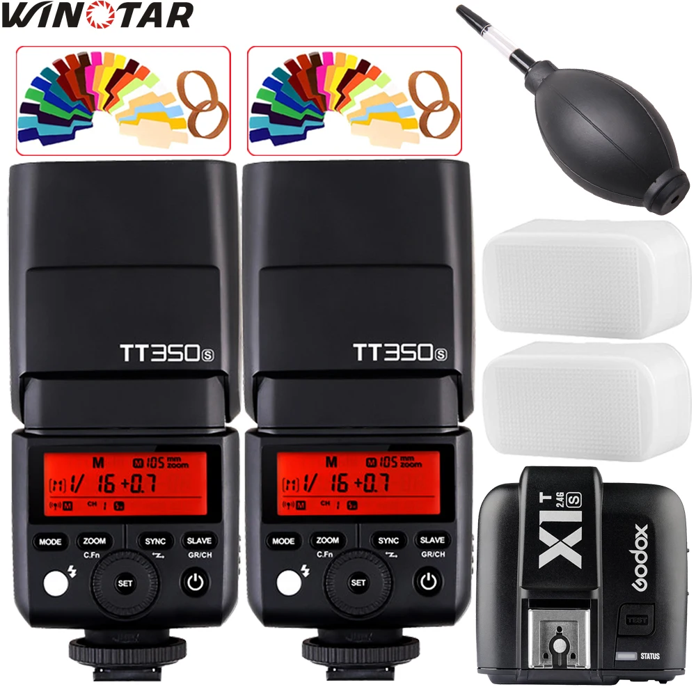 

2x Godox Mini TT350 TT350S 2.4G TTL Flash Speedlite +X1T-S Trigger for Sony Mirrorless DSLR Camera a77II a7R A6000 A6500 A99