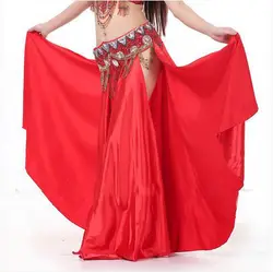 Новый стиль танец живота костюмы Sexy старший атласная Сплит танец живота юбка для женщин танец живота разрез Юбки 17 цветов