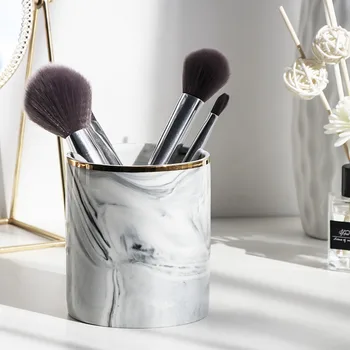 

Ethereal Europa Make-Up Pinsel Lagerung Rohr Augenbraue Bleistift Make-Up Organizer Marmor Schmuck Lagerung Box