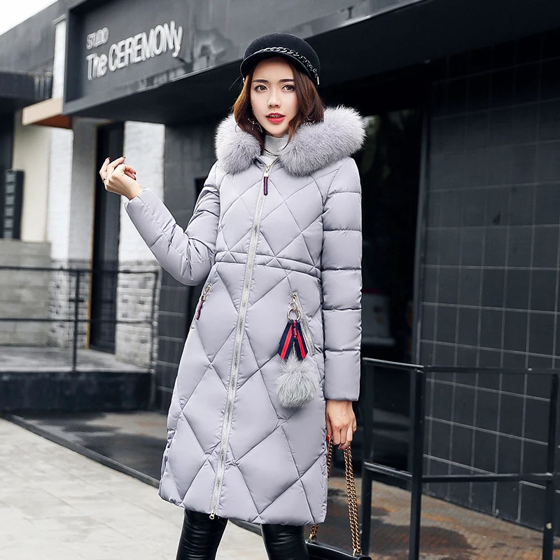 Винтажные Зимние Теплые повседневные женские пальто, куртка с капюшоном, женская зимняя одежда, длинные парки, женская верхняя одежда, пальто серого цвета MLD1270