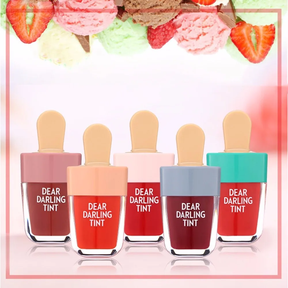 

2018 Waterproof Liquid Lipstick Ice-Cream Shaped Dear Darling Lip Tints Makeup Moisturizing Lasting Natural Charming Lip gloss