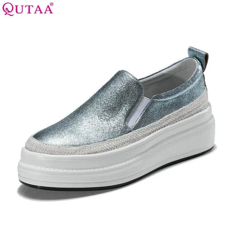 QUTAA/женские туфли лодочки элегантные женские на платформе танкетке высоком