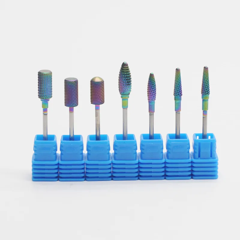 

Dental Burs Rainbow Nano Coating Tungsten Carbide Drill Bits For Electric Manicure Nail Art Accessories Tools