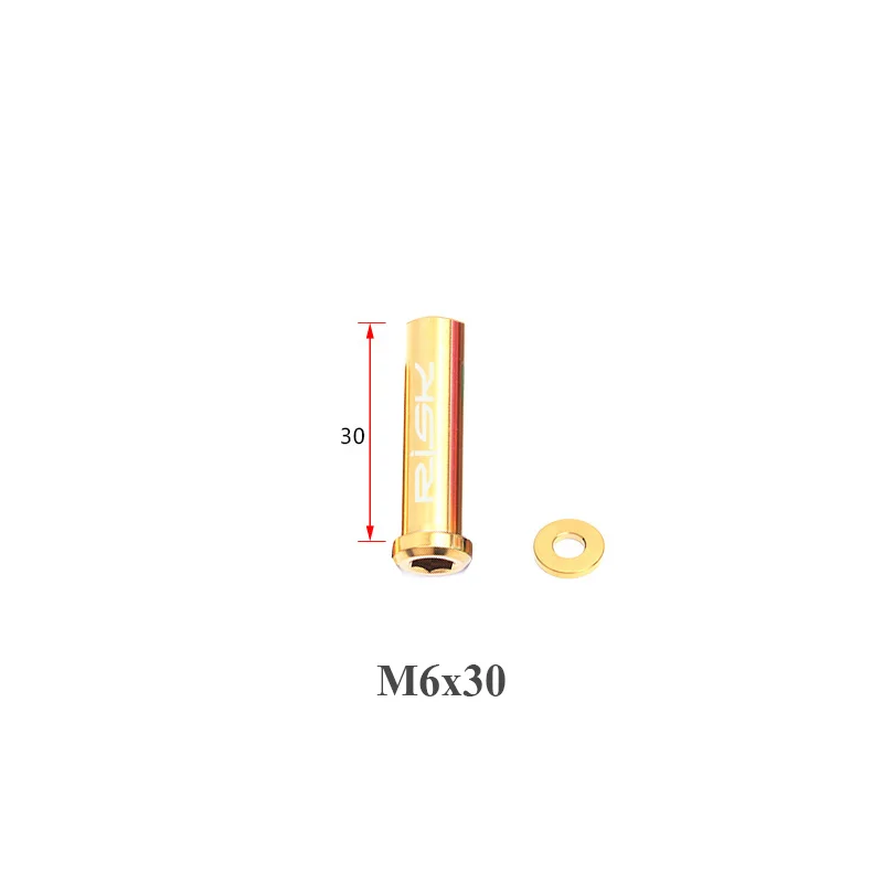 1 комплект риск велосипедные V Тормозной суппорт TC 4 Титан шоссейный велосипед C зажим фиксированные гайки с шайбой M6 x 10/15/20/25/30/40 мм для велоспорта Запчасти - Цвет: 30mm Gold