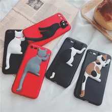 Cat tail Stent Phone Case for Iphone 8 plus iphonex Case Cartoon Tpu Case for Iphone 7 6 6s plus Back Cover