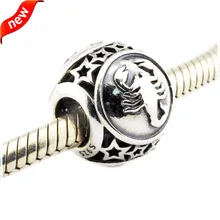 Bolas Adapta para Pandora pulsera de plata de Ley 925 Mujeres Joyería Fina 2016 Otoño Signo Zodiacal Escorpio Nuevo DIY Encantos FL12422