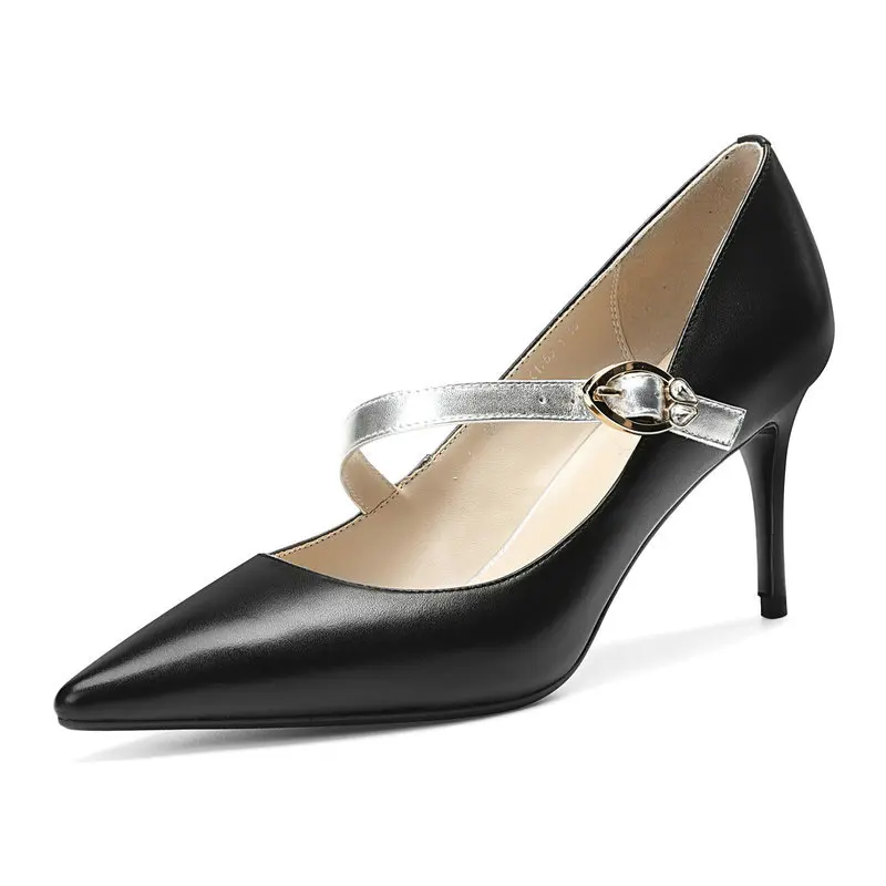 Boda 3 Las Tacones De Alta Mujer Zapatos Mujeres Negro Tamaño Hebilla Plataforma Eshtonshero blanco Blanco Señoras Elegante 8 Pu Cuero 6Aqawn1Fz