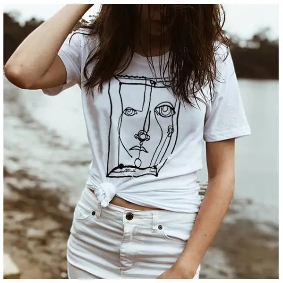 الجمجمة الوجه الجرافيك عارضة القطن المحملة قصيرة الأكمام الأساسية المطبوعة محب رسم تي شيرت على طراز هاراجوكو فتاة هدية العصرية T قميص قمم الجمجمة الوجه الجرافيك عارضة القطن المحملة قصيرة الأكمام الأساسية المطبوعة محب رسم تي شيرت على طراز هاراجوكو فتاة هدية العصرية T قميص قمم